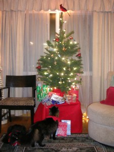 Niki & Oliver with the Christmas Tree